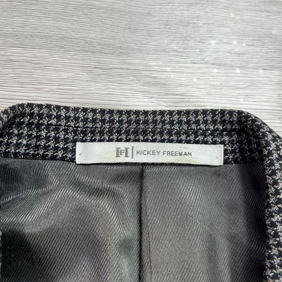 Hickey Freeman Blazer Mens 42R Gray Silk Check Sport Coat Jacket Nordstrom - Picture 7 of 14